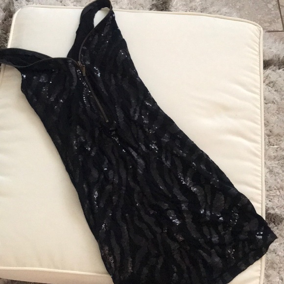Black Sequin Mini Dress - Picture 2 of 5